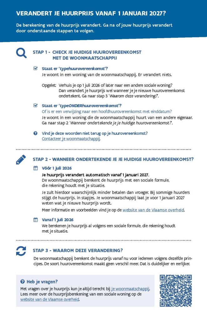 A5 flyer eengemaakte huurprijsberekening smse5o